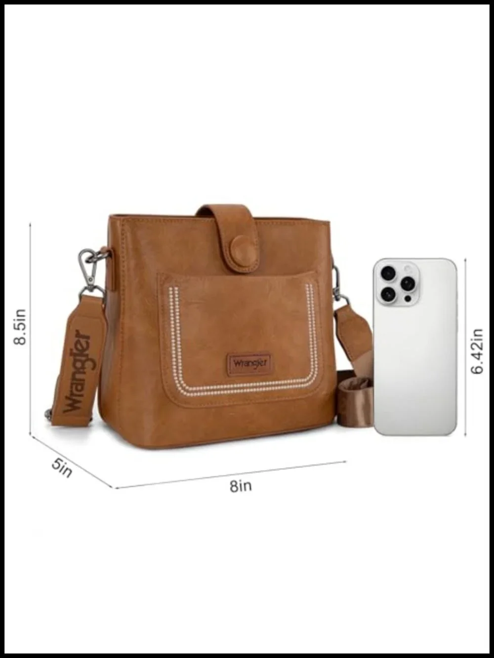 Faux Leather Crossbody Bag with Detachable Strap, Small Shoulder Purse for Women